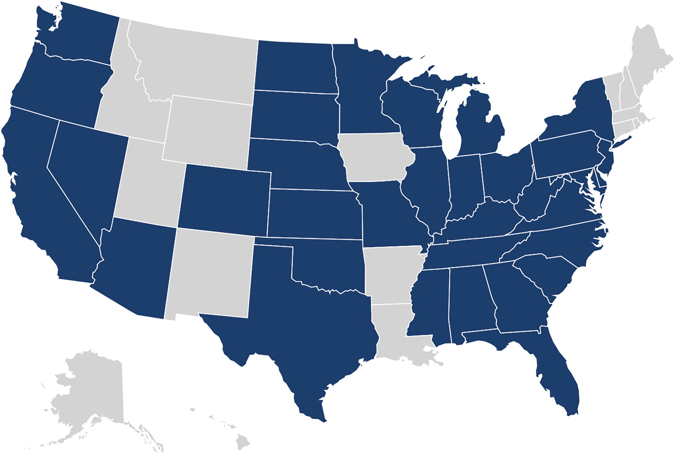Map of states where health centers are present